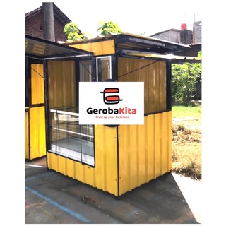 Jual Booth container dengan etalase kaca /gerobak kontainer etalase ...