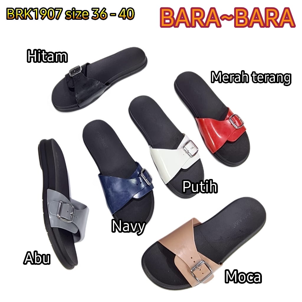 sandal jelly selop cewek bara bara import sendal wanita karet BRK1907