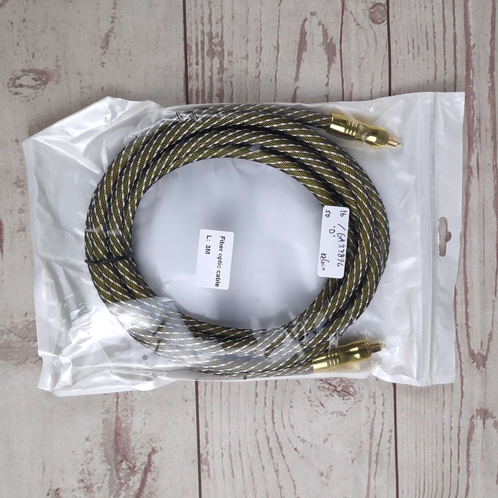 Kabel Toslink Audio Fiber Optic Male Ke Male 3 Meter - Golden