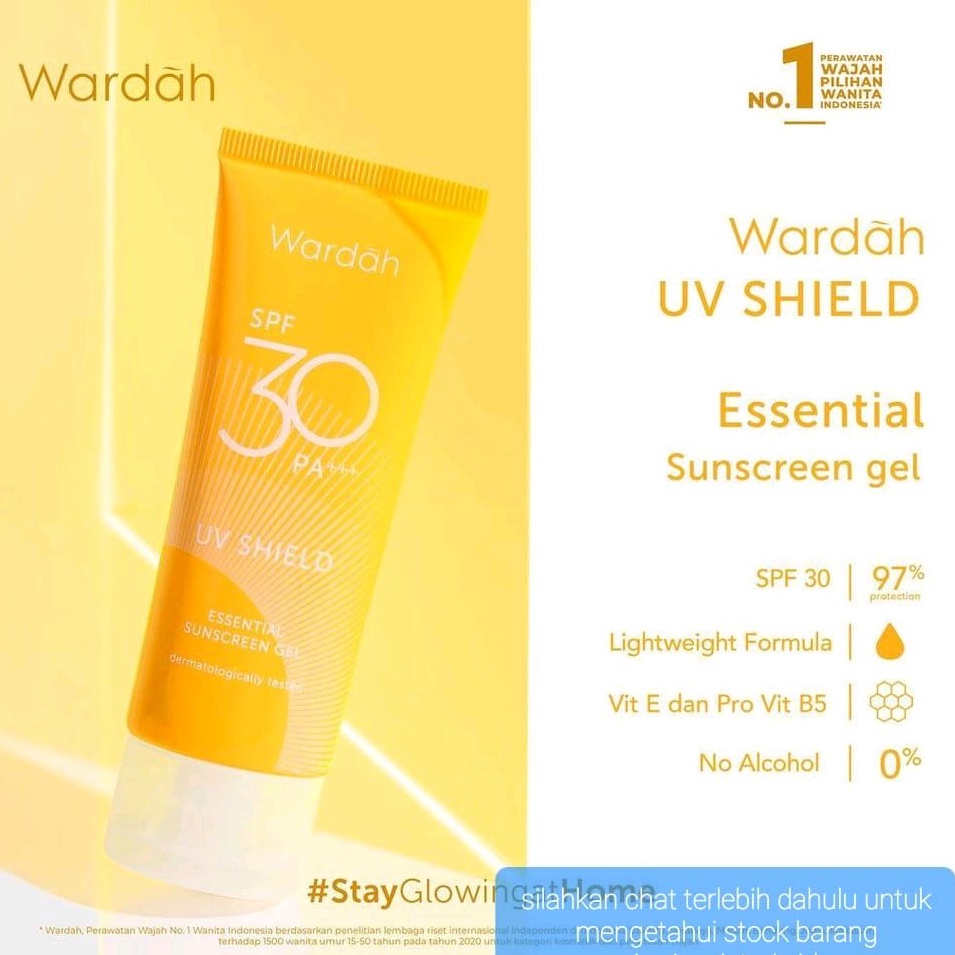 WARDAH UV SHIELD ESSENTIAL SUNSCREEN WARDAH SUNBLOCK WAJAH GEL SPF 30