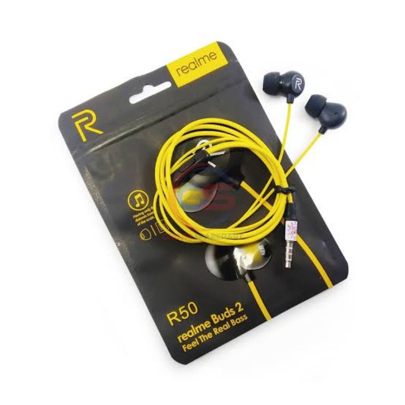 Handsfree handset headset Realme Buds 2 R50 Universal Earphone Feel The Real super extra Bass