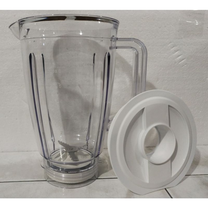 Tabung + pisau + tutup Blender Plastik Turbo / Philips