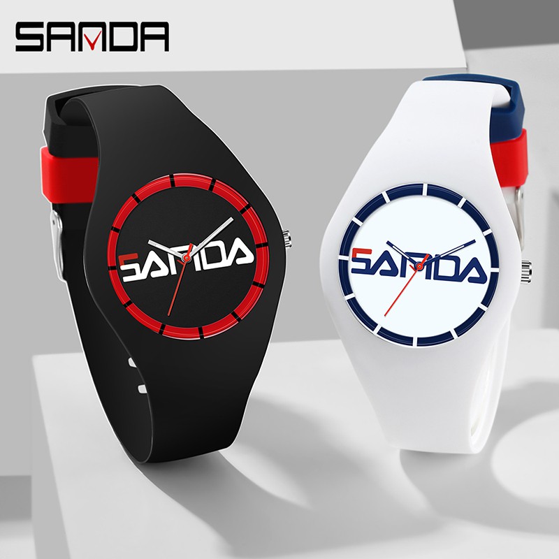 SANDA 6076 Jam Tangan Pria Wanita Analog Tali Silicone WATCHKITE WKOS