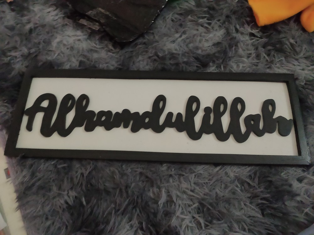 Walldecor Hiasan Dinding Alhamdulillah, Shabby, Kayu, Kaligrafi, Vintage, Murah