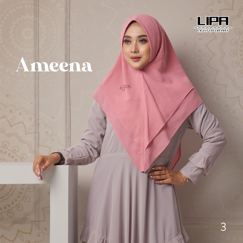 Jilbab Syari Khimar Mini Ameena Ori Lipa ( Light Up Ur Art ) BY ATHIRTEXTILE