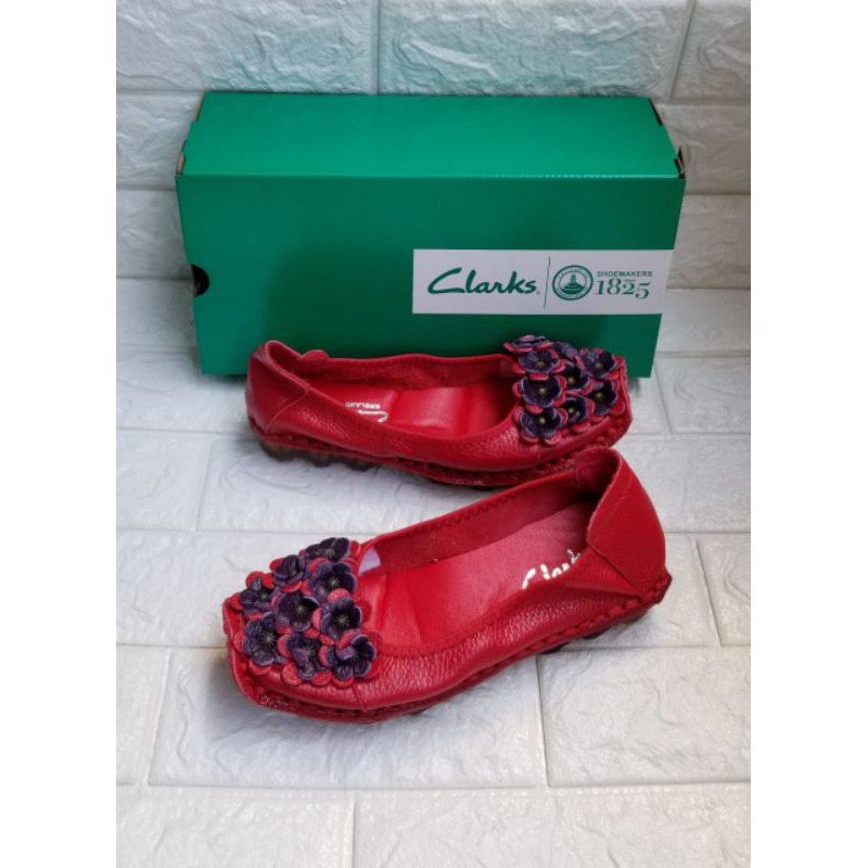 Clarks Flat / Clarks bunga melati renbow / Sepatu wanita clarks