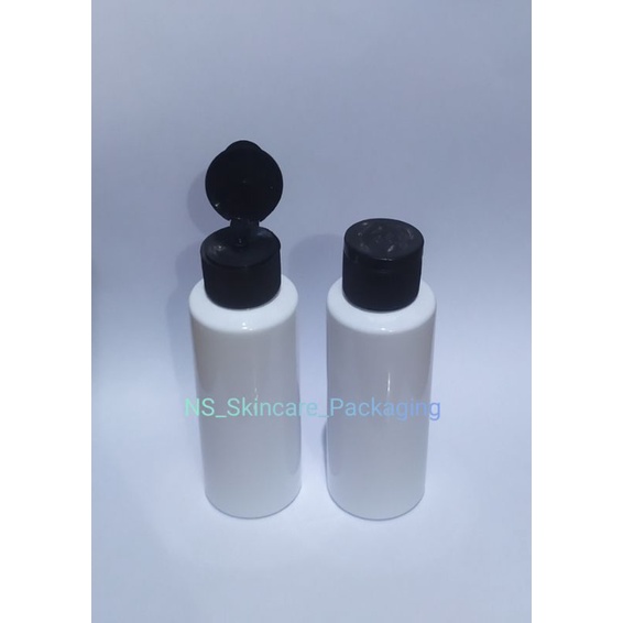 Botol fliptop hitam 100ml putih RF