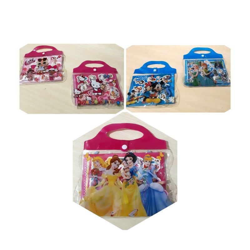 

Alat tulis set pensil penghapus notes rautan lol princess mickey frozen
