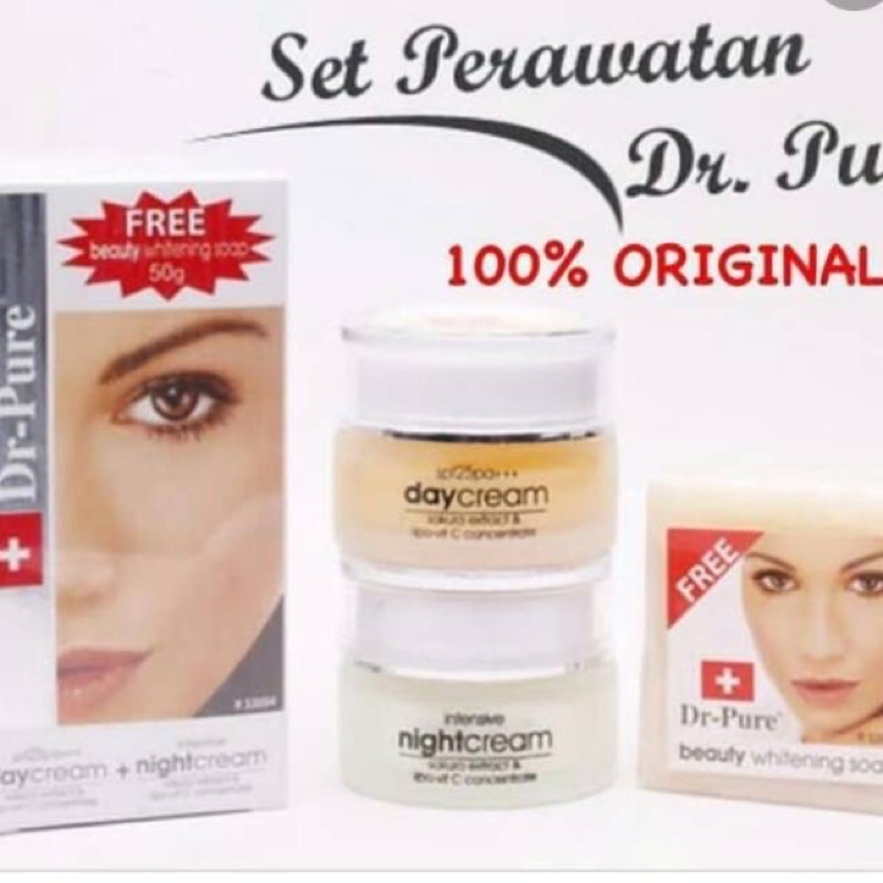 DR PURE 1 PAKET ORIGINAL 100% - PAKET PEMUTIH WAJAH BPOM MURAH