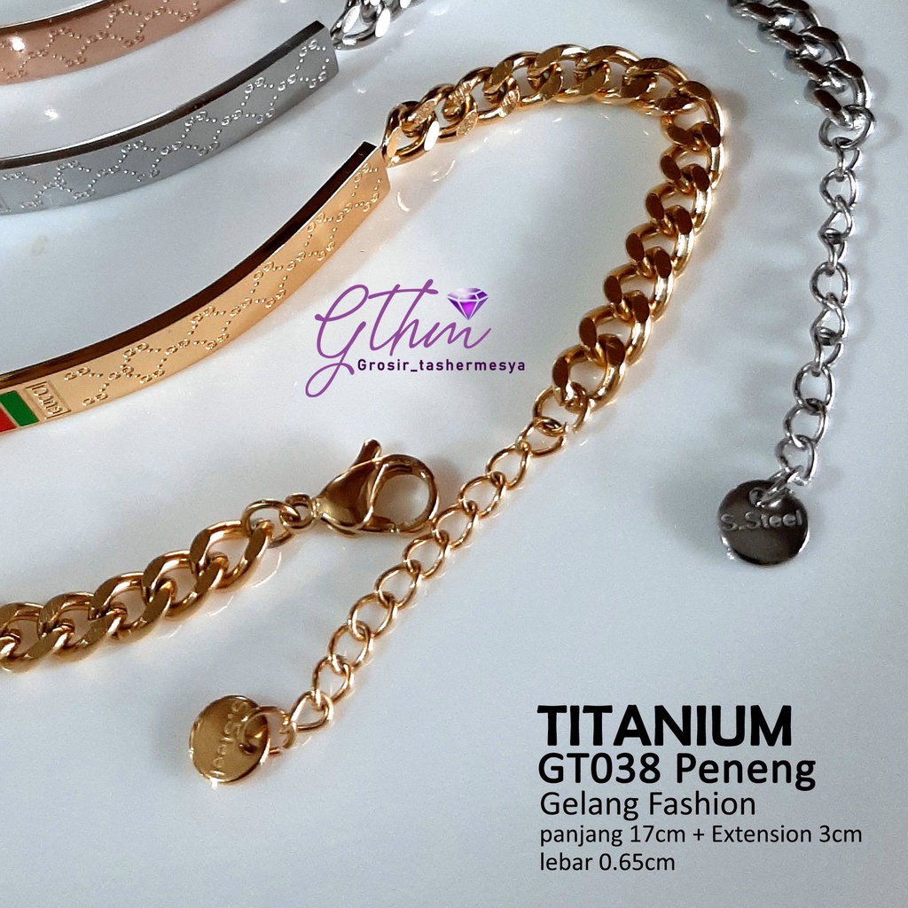 Gelang Titanium Peneng Branded GC Keren Mewah Fashionable Stylish Perhiasan Import GT038 GTHM