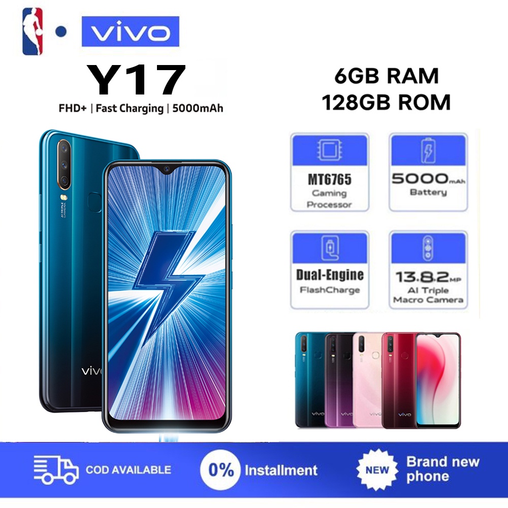 handphone vivo Y17 ram6 128GB 6.35-inch hp smartphone 100% baru original