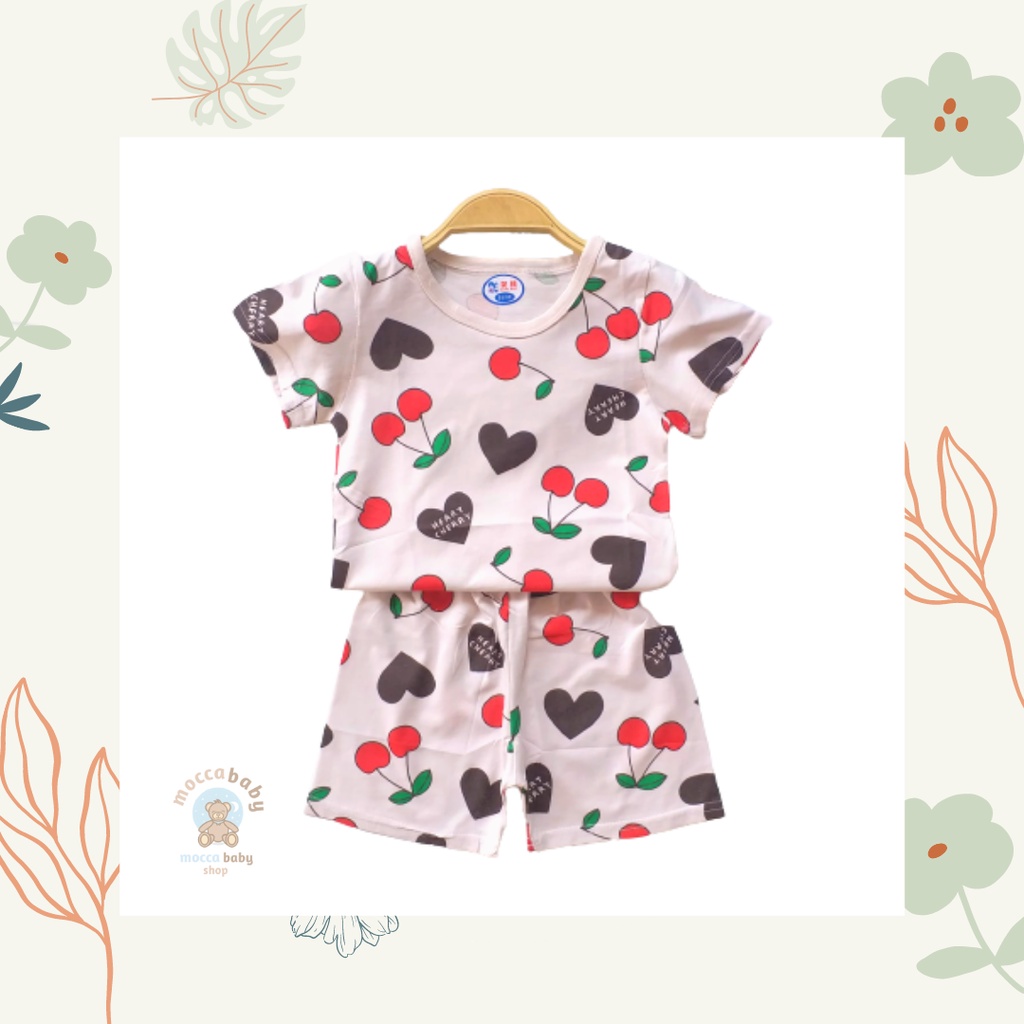 MBSS - Setelan Bayi Pendek FULLPRINT KL / Baju Anak Unisex Setelan Pendek Anak / Baju Bayi Import A121