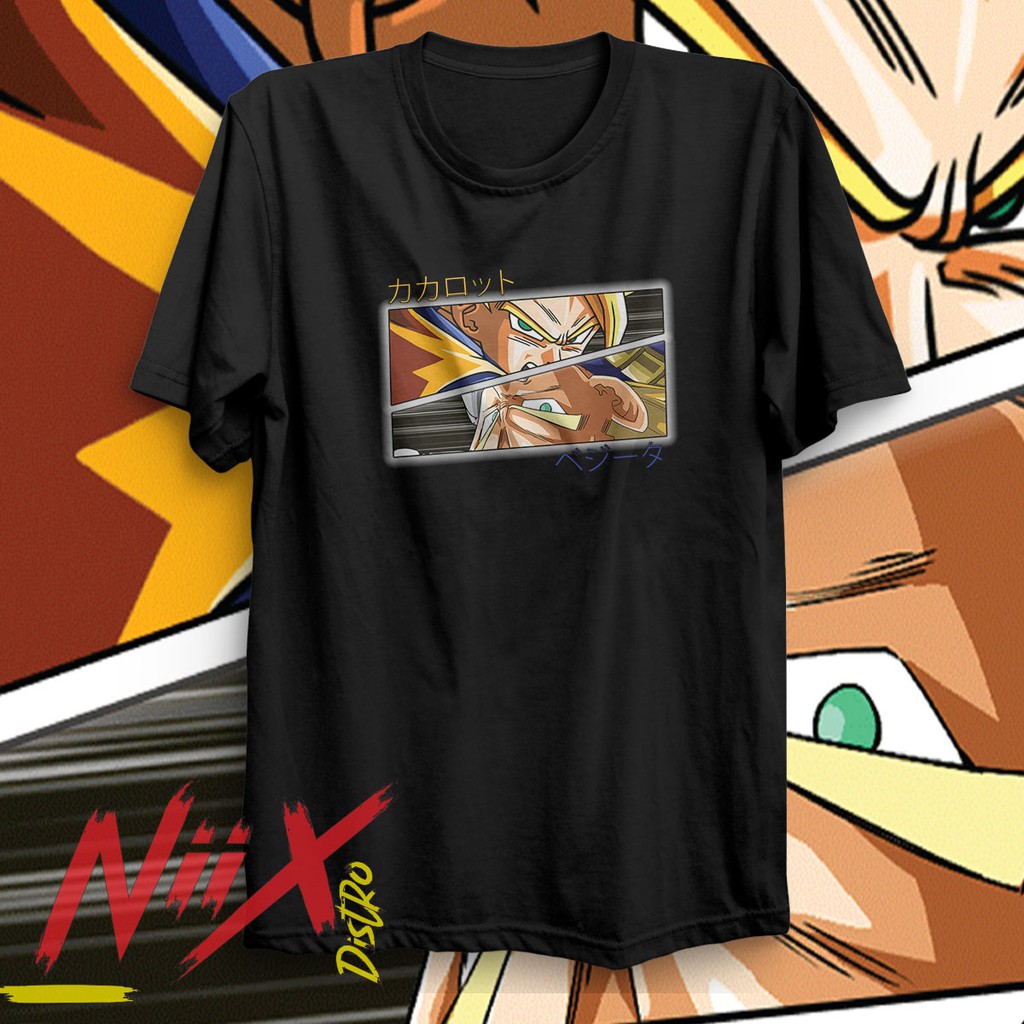 Baju Kaos Premium Dragon Ball Kekinian Santai Branded Cowok Anime Tshirt Pria Goku and Vegeta Distro