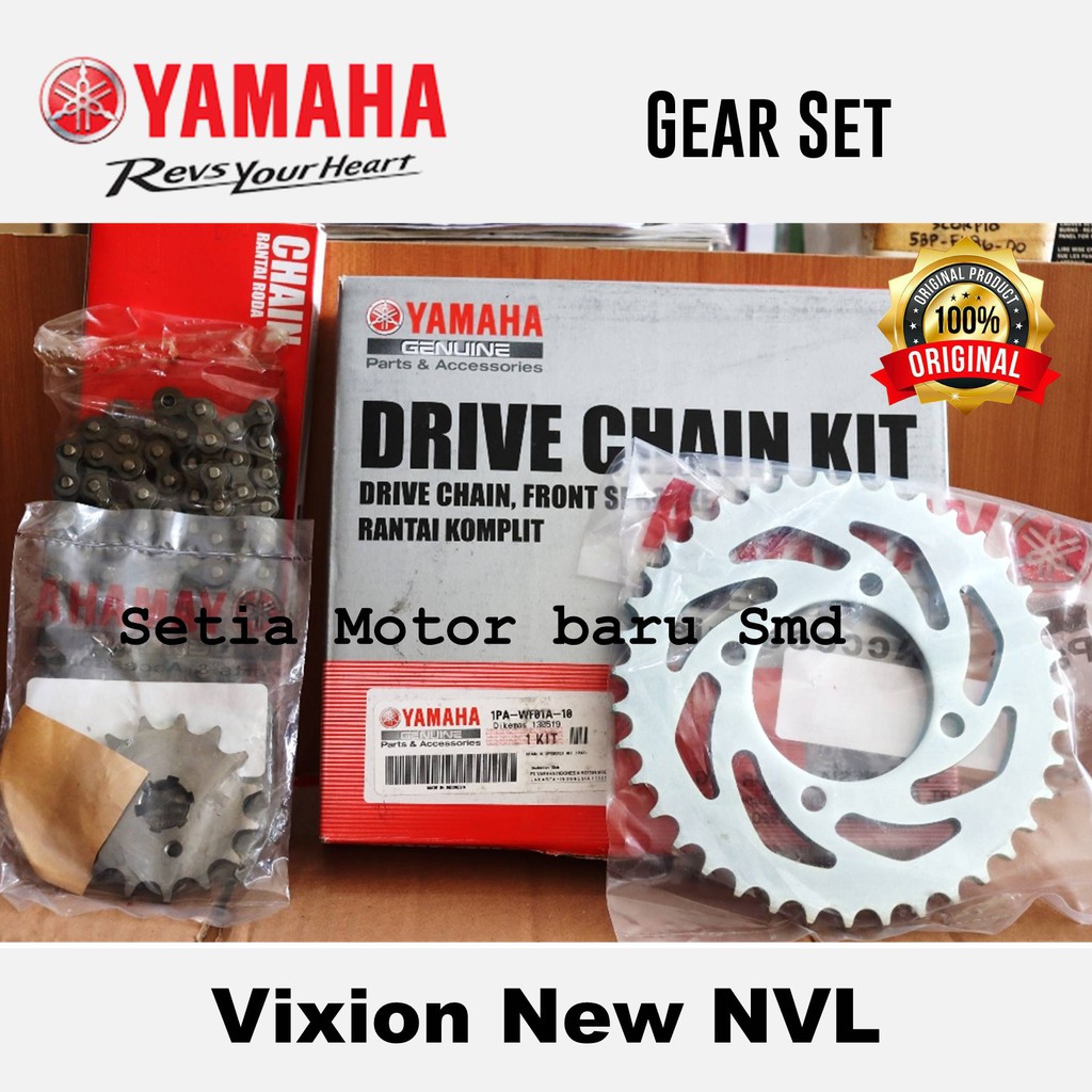 Yamaha Gear Gir Rantai Set Motor Vixion New NVL 2012-2014 Asli Yamaha