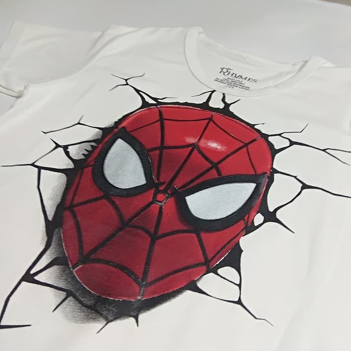 Baju Kaos Anak Cowok Superhero Spiderman Face 3D Tshirt Import