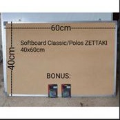 Softboard CorkPinBoard/Papan Mading Gantung ZETTAKI 40x60cm