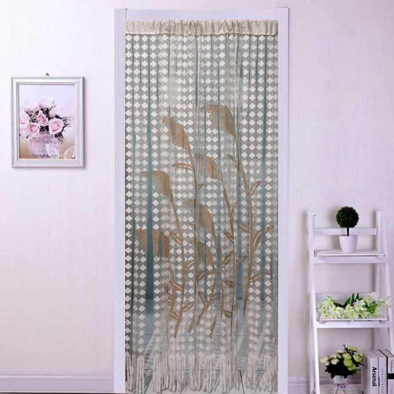 VOD-Tirai Pintu Tirai Jendela Tirai Benang Halus Renda Bermotif Cantik 100x200 cm