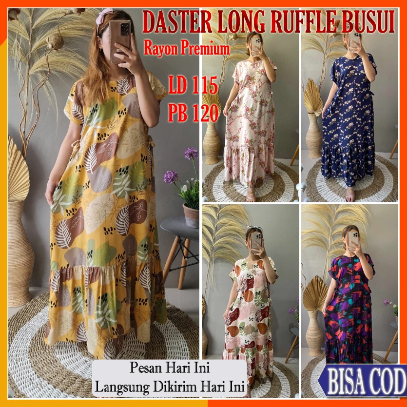DASTER PANJANG LENGAN PENDEK BUSUI JUMBO Baju Lengan Pendek Bawah Panjang Tali Samping Kanan Kiri