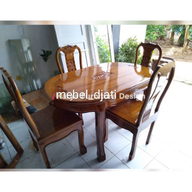 Kursi meja makan ukir bonsai