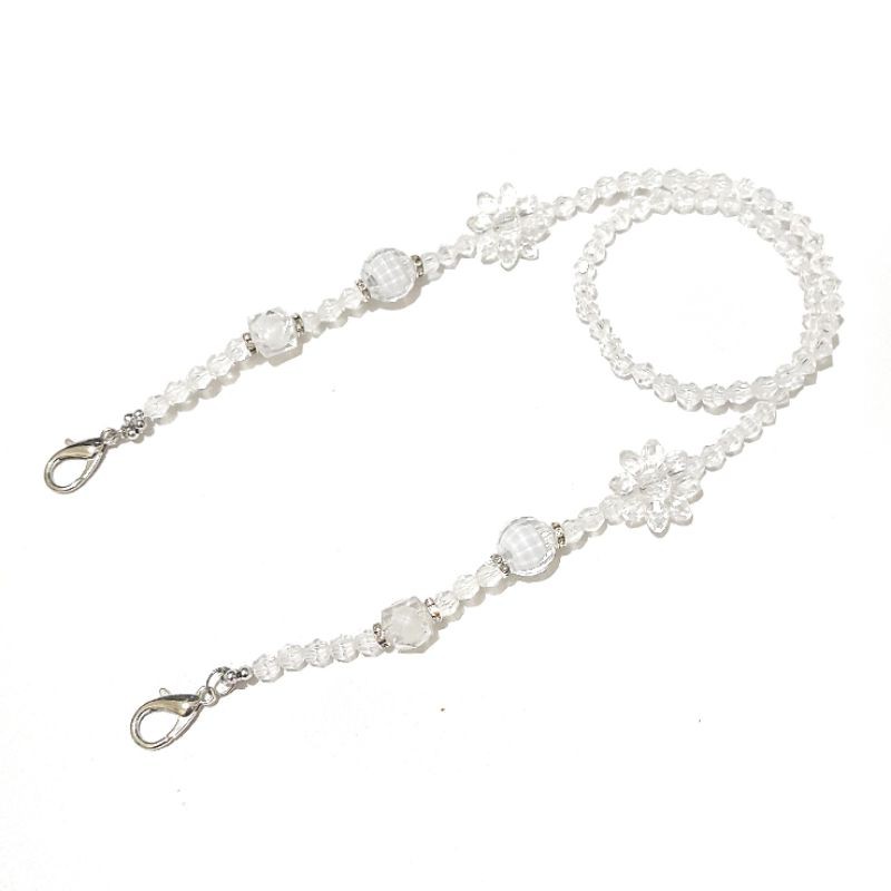 Kalung Gantungan Masker Strap Mask Flower Crystal Acrilic Premium Series Luxury Diamond Hanging
