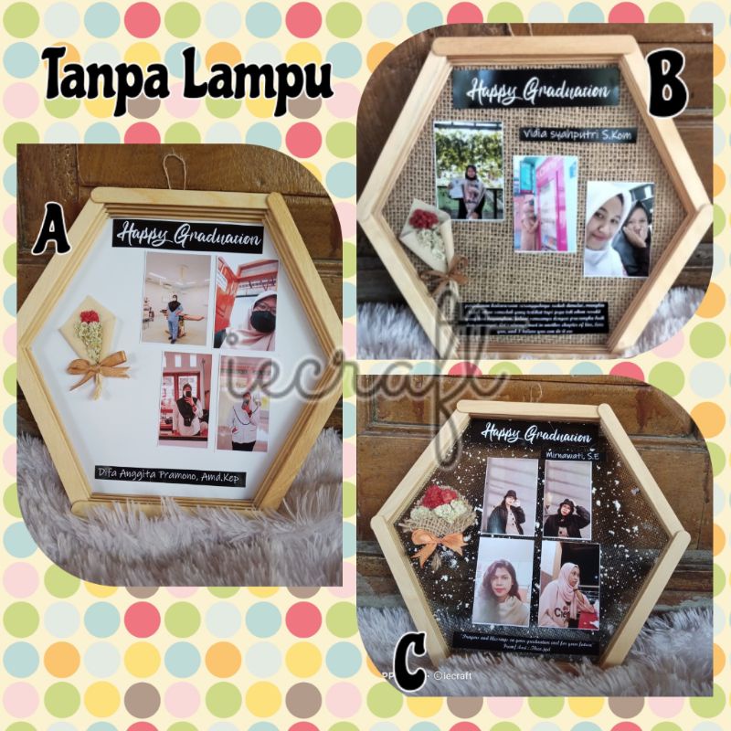

1 HARI JADI Hexa Frame flower in frame tanpa LED free box
