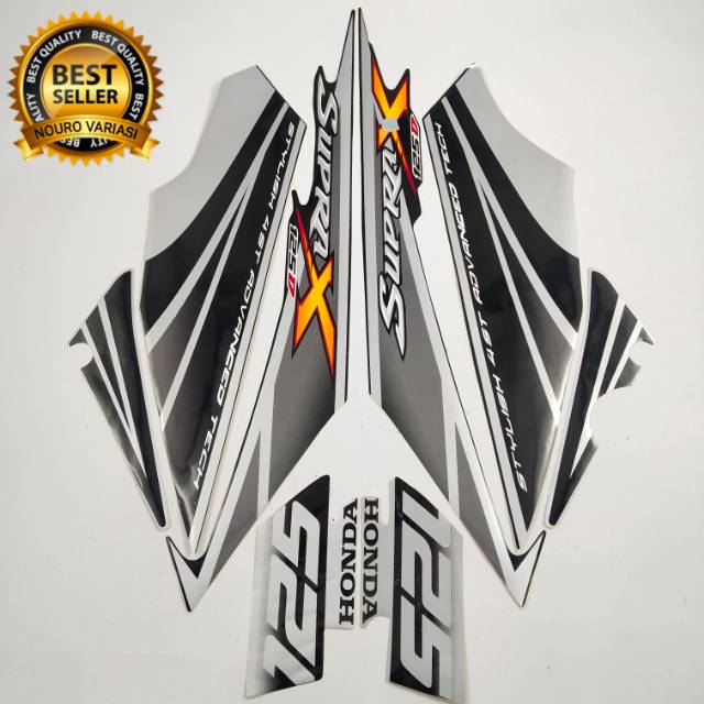 striping honda supra x 125 d 2007 silver list body standar