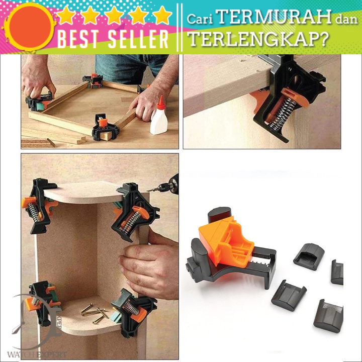 Bisa COD Klemp Kayu Corner Clamp Clip Penjepit Sudut Kayu Angle 90 Derajat 4 PCS - VAHIGCY AT8803