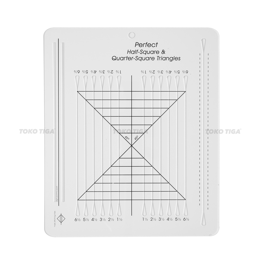 Penggaris Patchwork Quilting Segitiga / Perfect Half-Square (HM-732)