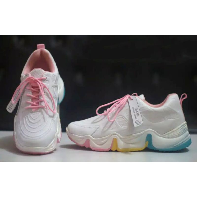 sepatu wanita sneakers fashion women Chelsy rainbow