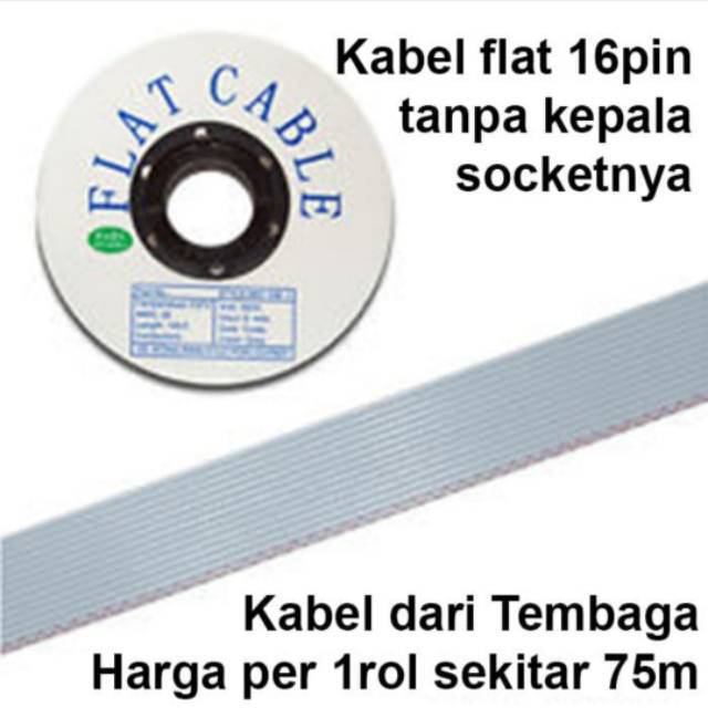 1rol Kabel data Flat Pelangi 16p 16pin 16 pin 75meter