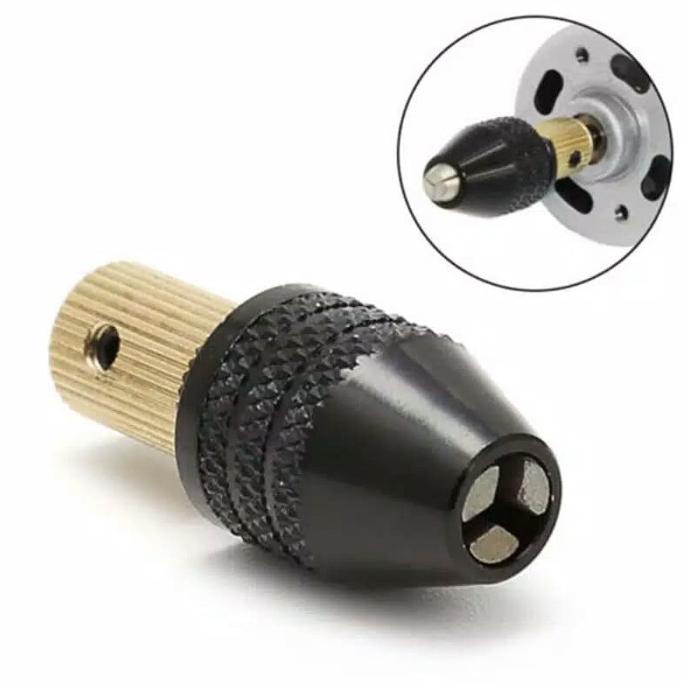 Keyless Chuck Collet Mini Drill Kepala Bor Dinamo Motor Dc