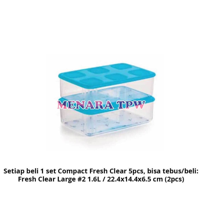 Baru Tupperware Compact Fresh Clear 5pcs