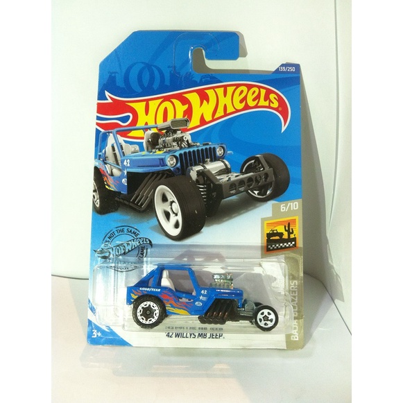 Hot Wheels. 2020 Baja Blazers Mini Collection - 6. Custom 42 Willys MB Jeep CJ-2A. Blue by MATTEL 20