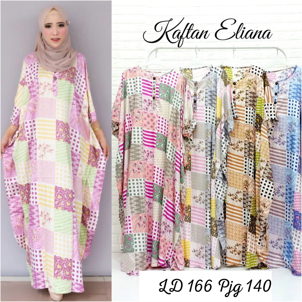 Ezpata Daster Kaftan Bahan Premium Viscose Warna Soft Bigsize Super Jumbo BB up to 100kg LD 166cm Kancing Depan Busui Friendly Kekinian Model Terbaru