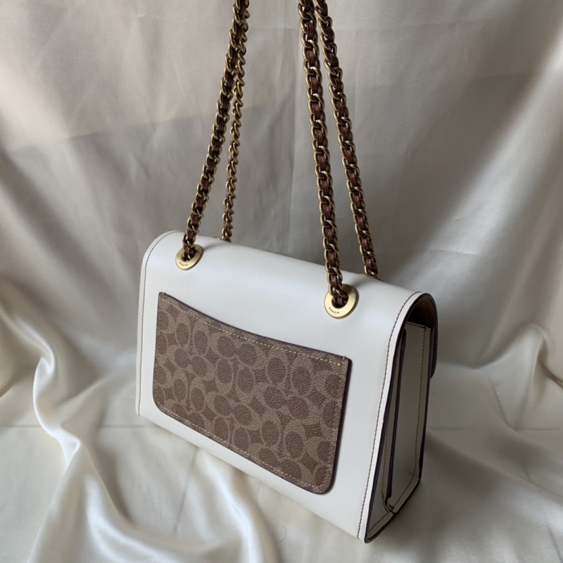 Coach Parker In Colorblock Signature Canvas (Coach 30585) White