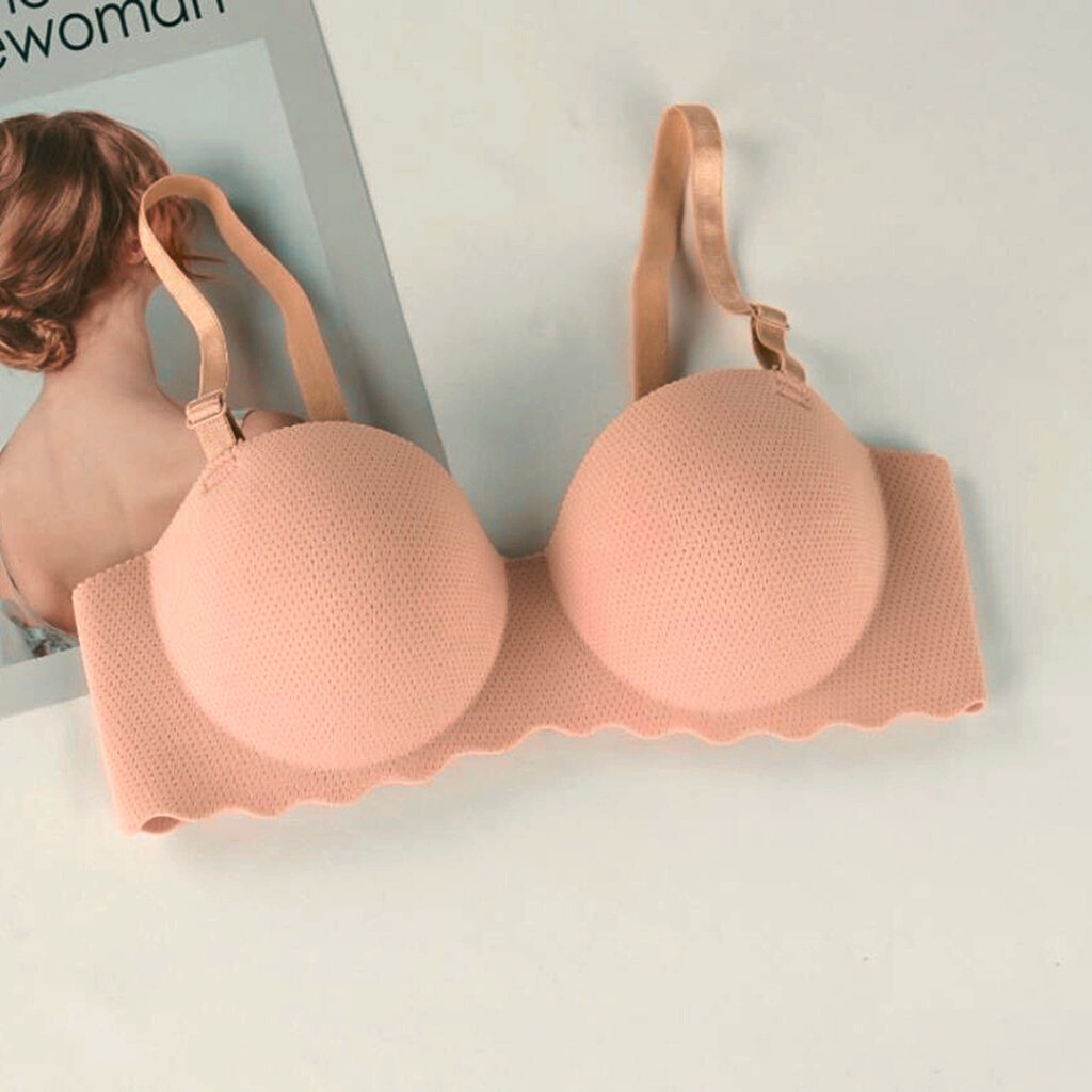 Blackpink Bra Seksi Push Up Invisible BH Bralette Strapless Pakain Dalam Wanita 1129-CREAM