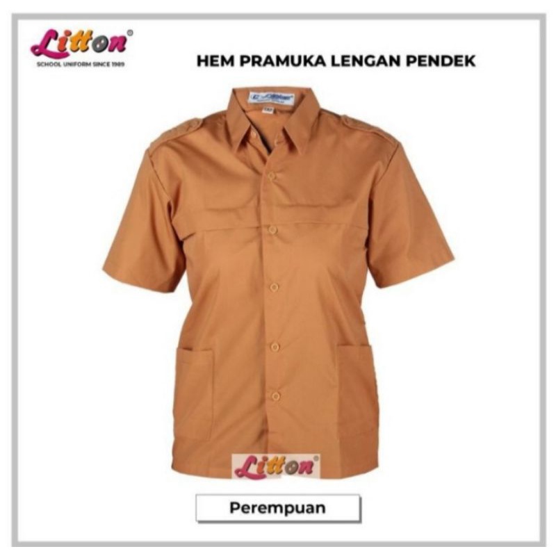 LITTON baju seragam sekolah Pramuka laki dan perempuan /  seragam sekolah jumbo - 1