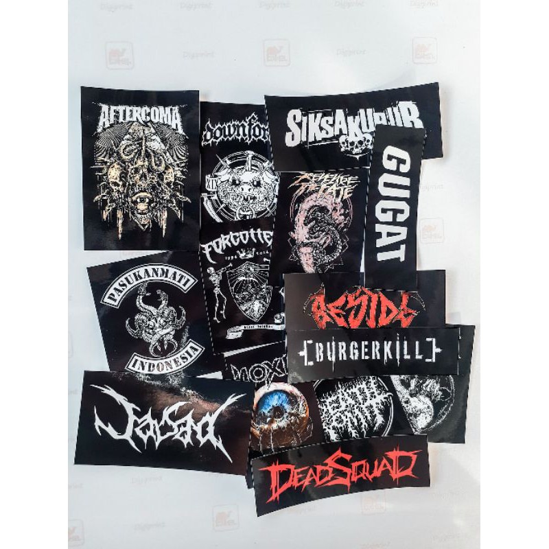 STICKER PACK BAND METAL INDONESIA ISI 14 STICKER GUITAR STICKER BOMB STICKER KOPER STICKER