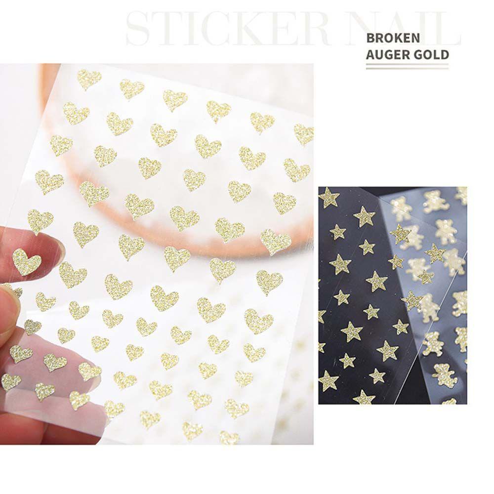 AUGUSTINA Agustina Stiker Nail Art Gaya Perancis Menarik Cinta Hati Kupu-Kupu Aplikasi Bear Manicure Tool