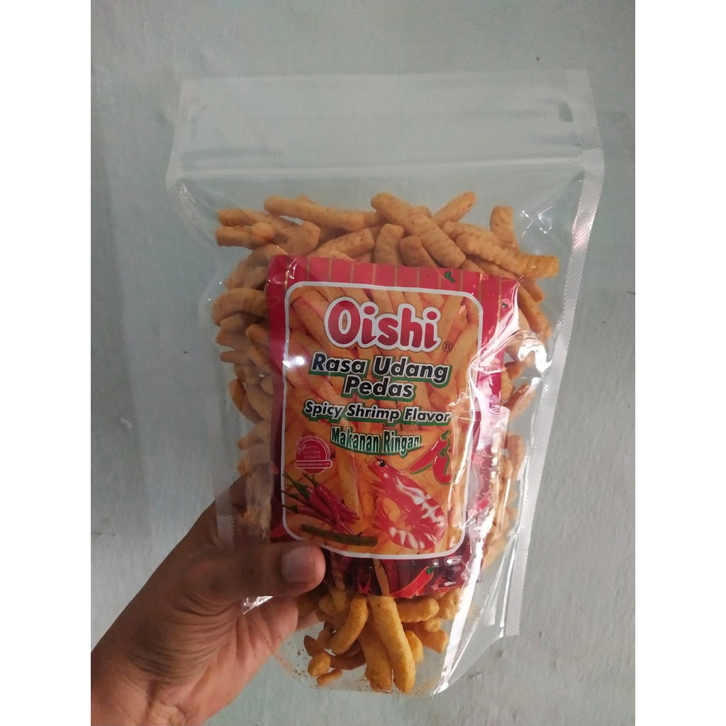 

Rinbee Oishii Udang Pedas | Keju Repacking w/ Standing Pouch | Ziplock | - Udang Pedas