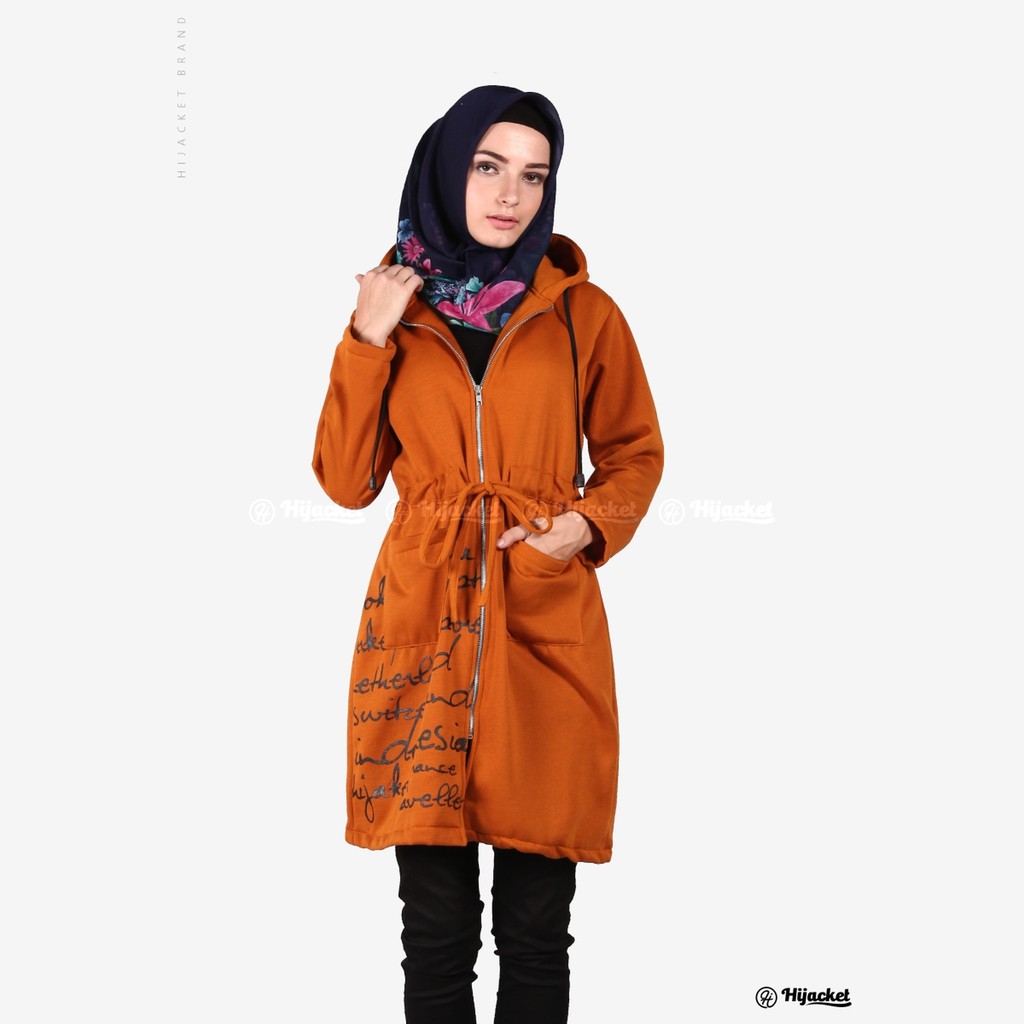 100% ORIGINAL - Jaket Sweater Wanita Muslimah Hijaber - Hijacket Urbanashion- Hijab Hijabers Panjang-Marigold
