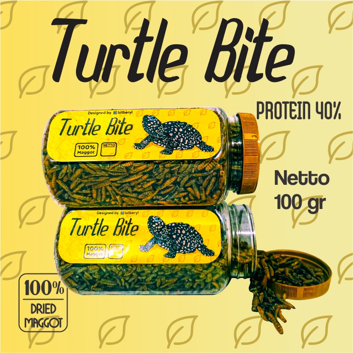 Pakan Pelet Makanan Kura-kura Turtle Bite Maggot BSF 150 gr Kura Ambon Kura Brazil AST Adudu Store