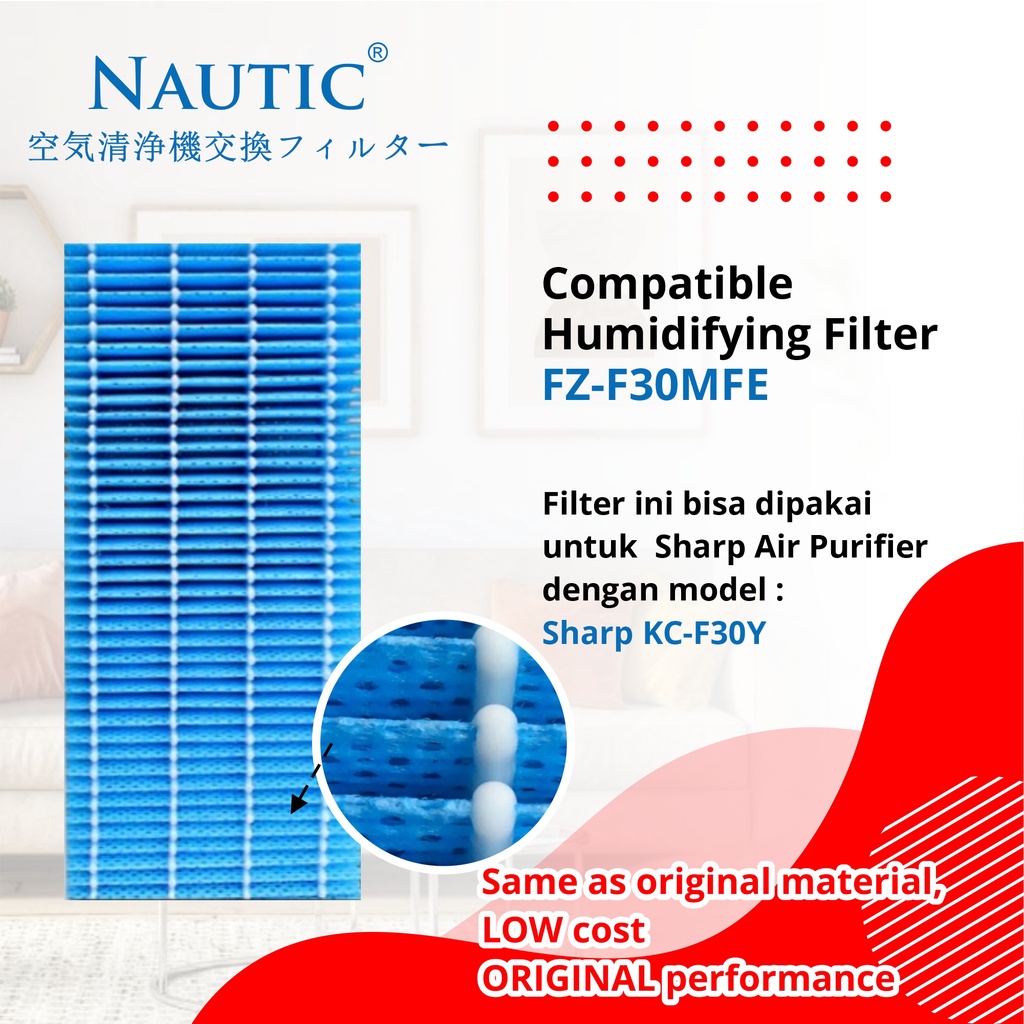 Humidifying Filter Sharp Air Purifier KC F30 KC-F30Y KC-F30Y-W / FZ-F30MFE