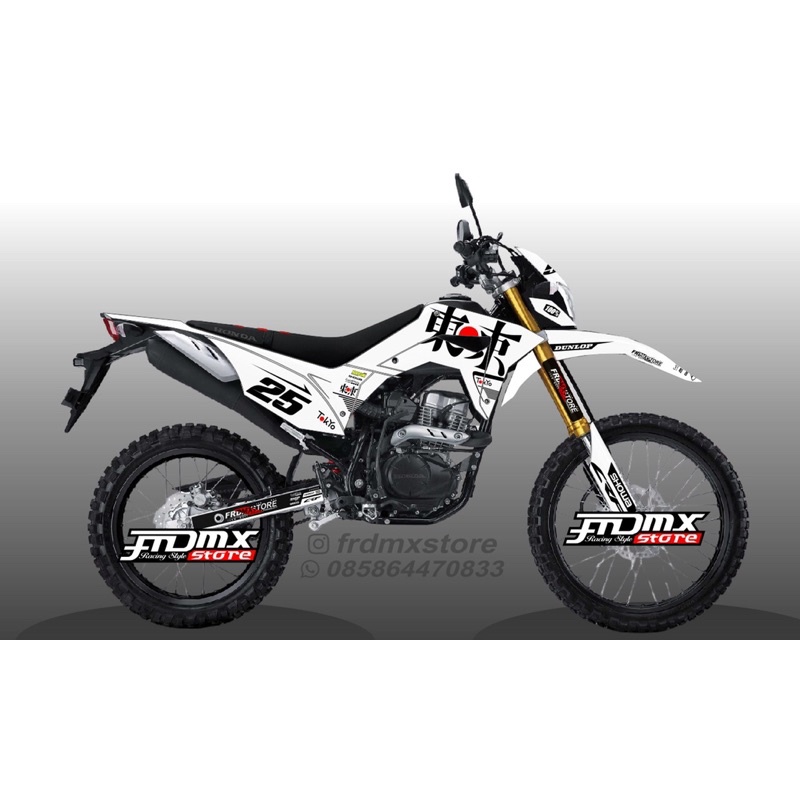 Decal Crf 150L Tokyo Hitam putih DLL