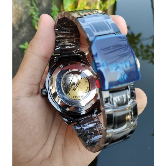 Jam Tangan Stainless Automatic Tanpa Baterai Jam Tangan Kinetik Tenaga Gerak Bisa COD