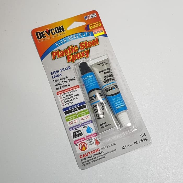 DEVCON S-5 Plastic Steel Tube - Lem Plastik Epoxy Resin and Hardener