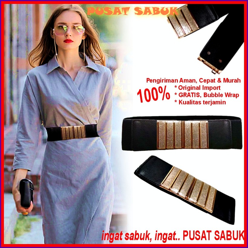 Gesper Ikat Pinggang Sabuk Obi Wanita Karet Cewek Korea Elastis gaun kepang Fashion Belt Pita Murah