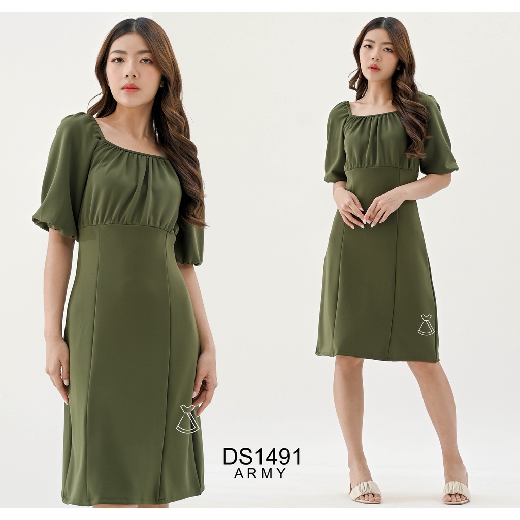 DS1491 - DRESS PESTA SABRINA BASIC SCUBA POLOS DRESS KANTOR SEPAN WANITA MURAH