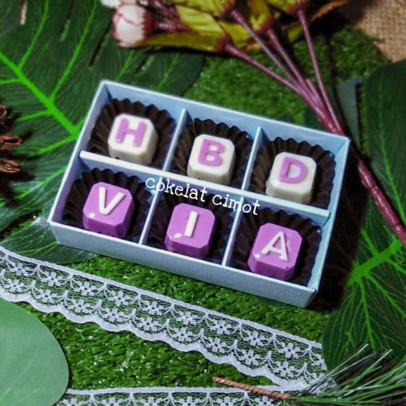 

cokelat huruf custom ucapan/kado ulang tahun