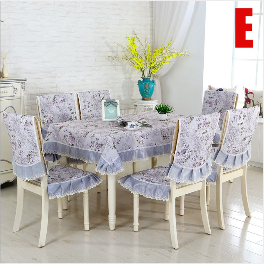 Shabby Lace Table Cloth Chair Set 4 / Taplak Meja Set 4 Sarung Kursi